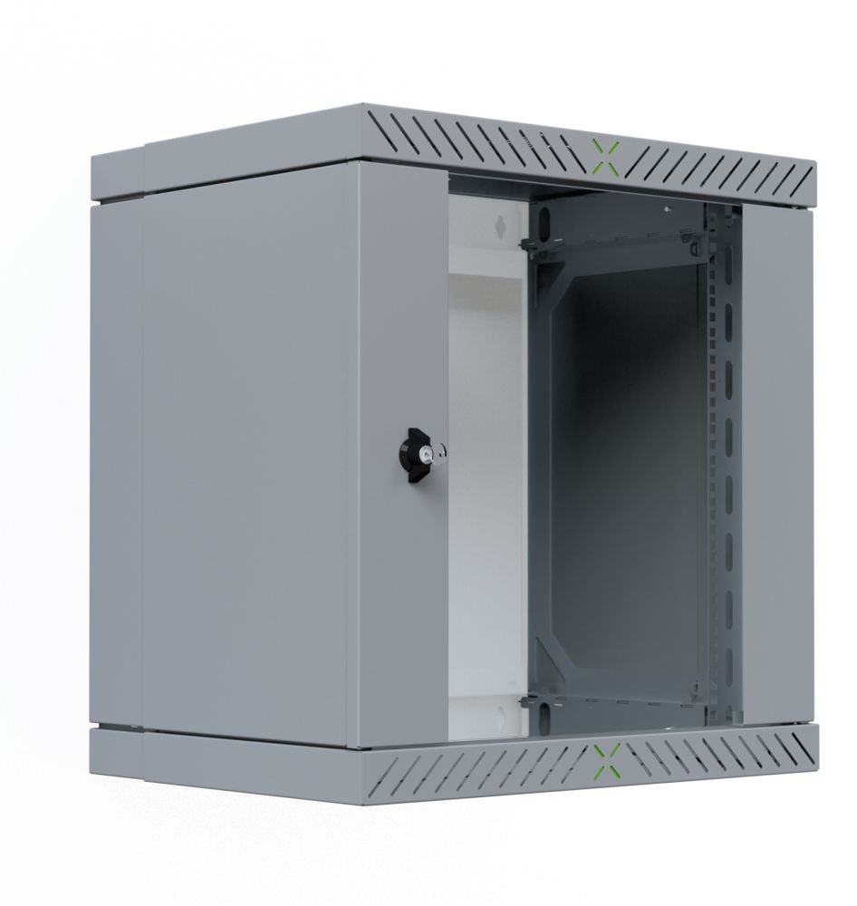 EFB 19" Wandgehäuse X-Rack mit Glastür 400-600mm 12HE grau