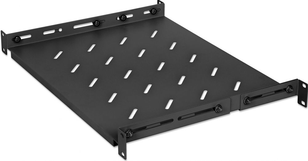 INTELLINET 19"Fachboden variable Schienen 350mm tief schwarz