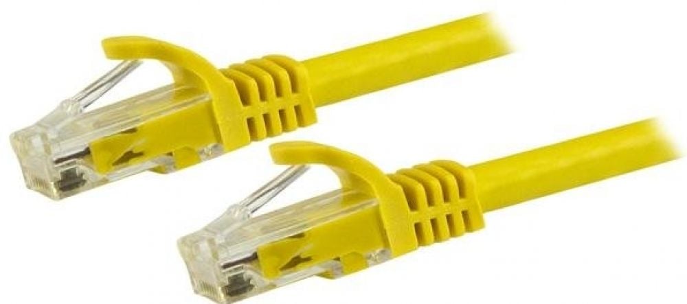 StarTech.com 15m CAT6 Ethernet Cable, 10 Gigabit Snagless RJ45 650MHz 100W PoE Patch Cord, CAT 6 10GbE UTP Network Cable wStrain Relief, Yellow, Fluke
