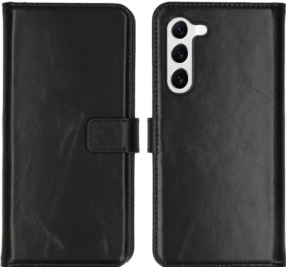 Selencia Echt Lederen Bookcase Samsung Galaxy S23 Plus - Zwart