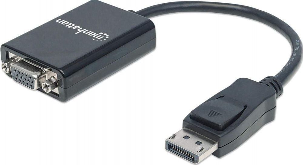 Manhattan DisplayPort Adapter St/Bu DP->HD15, zwart