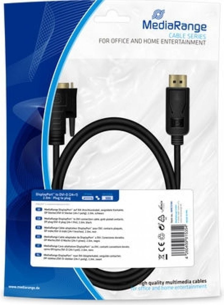 MediaRange DisplayPort auf DVI Anschlusskabel 2m schwarz