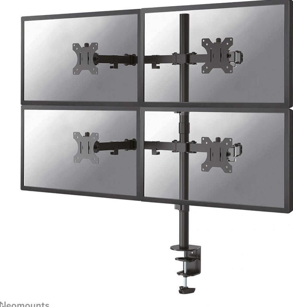 Neomounts FPMA-D550D4 - Bevestigingskit (bureauklembevestiging, pakkingring bevestiging, paal, 4 VESA-adapters, 4 armen)