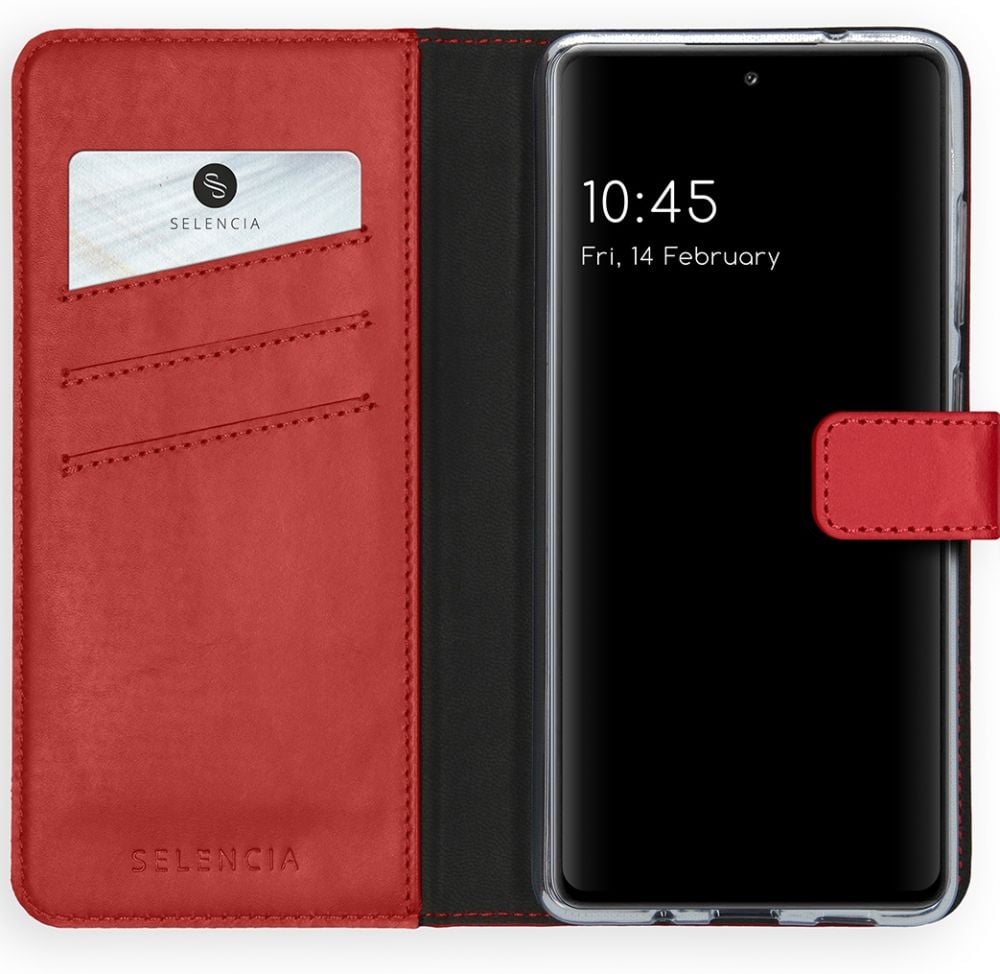 Selencia Echt Lederen Bookcase Samsung Galaxy S20 FE - Rood