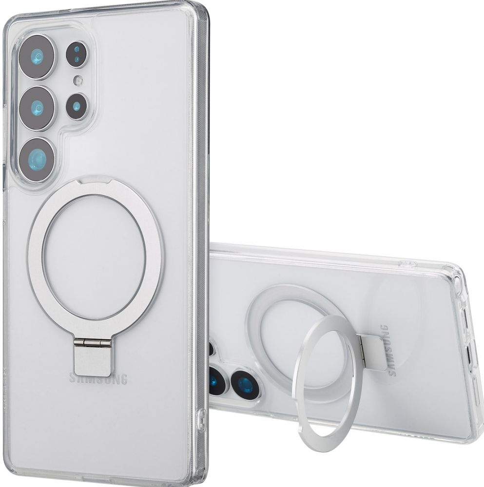 Accezz Ring Stand Backcover met MagSafe Samsung Galaxy S25 Ultra - Transparant