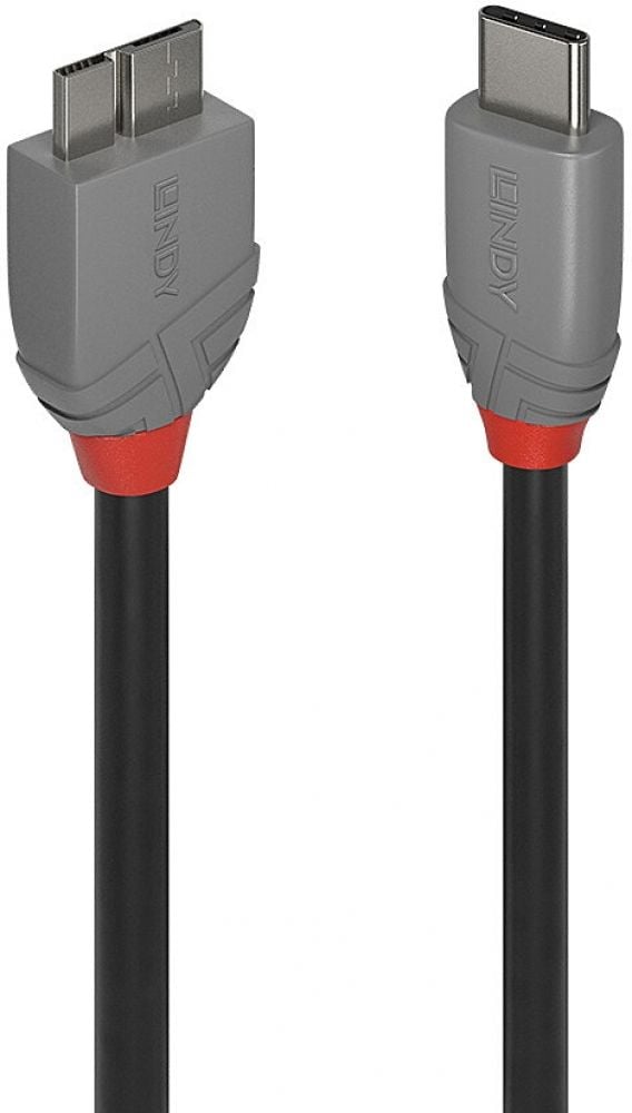 Lindy 1m USB 3.2 Type C an Micro-B Kabel, Anthra Line