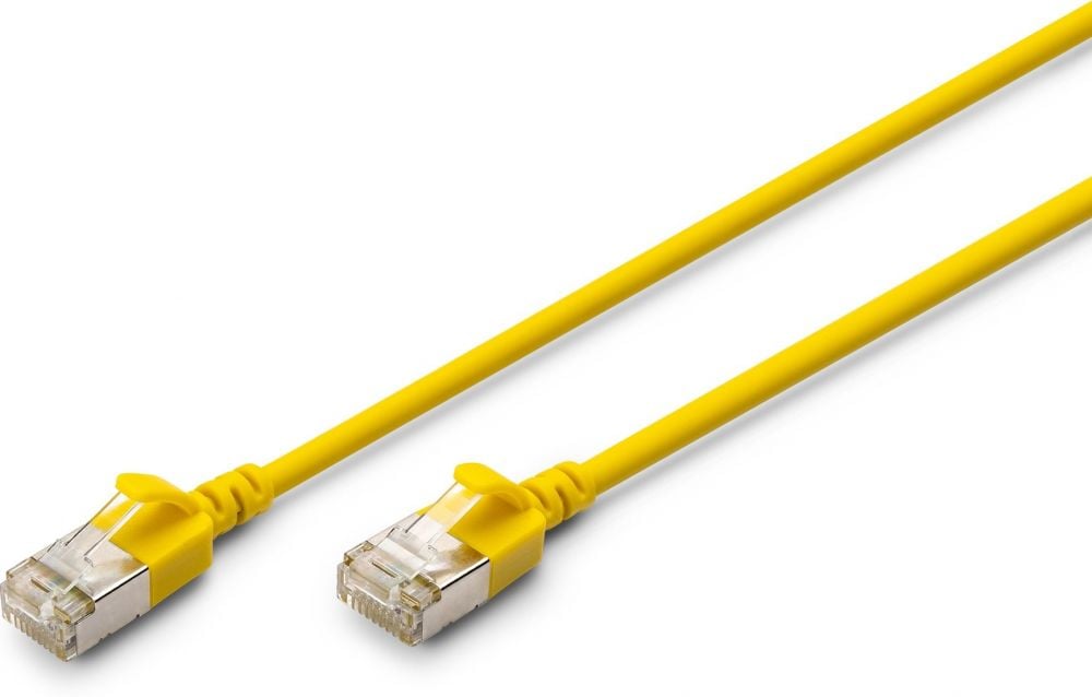 DIGITUS Patchkabel CAT 6A F/FTP Slim 1,00m geel