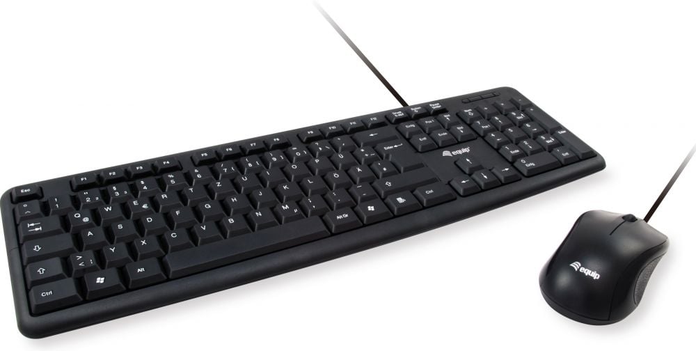 Equip Kabelgebundene combi Keyboard+Mouse, zwart, IT