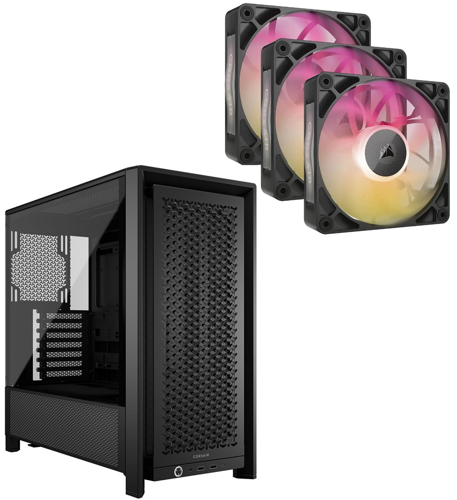 Corsair Case Combo 4 - Corsair Frame 4000D + iCUE Link RX120 Max 3pack