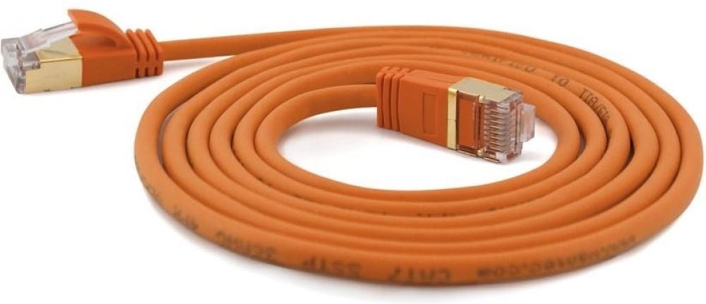 Wantec Patchkabel SSTP CAT7 Ste. CAT6a d=4mm 15,00m oranje