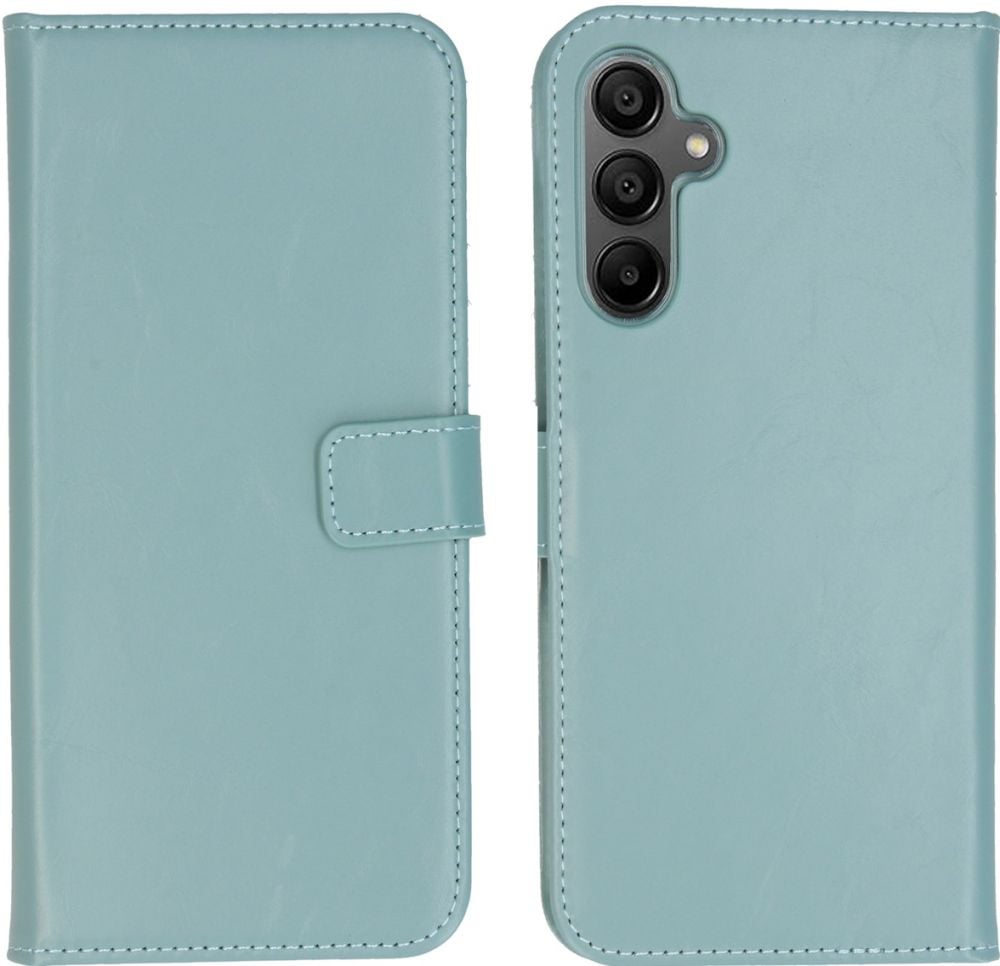 Selencia Echt Lederen Bookcase Samsung Galaxy A15 (5G/4G) - Air Blue