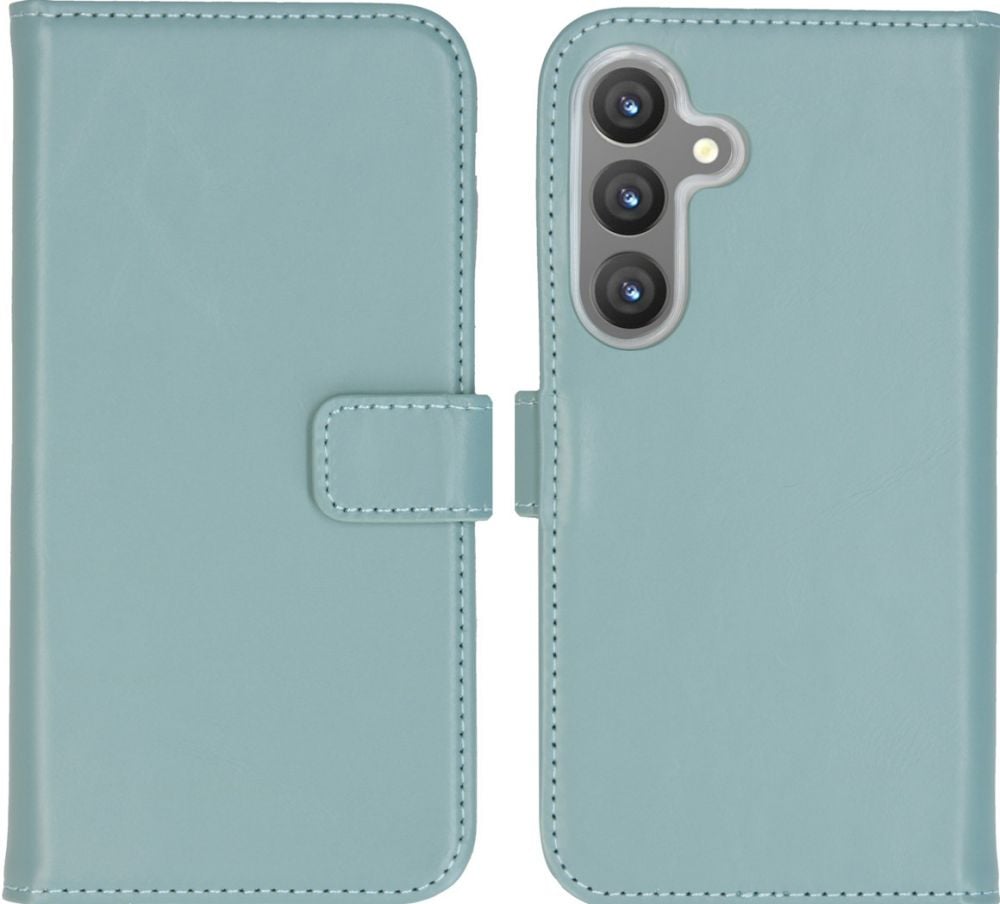 Selencia Echt Lederen Bookcase Samsung Galaxy S24 - Air Blue