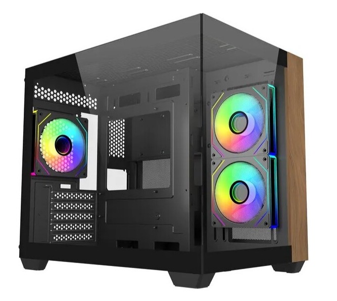 Cooler Master Elite 481 Wood Black - Mini-Tower
