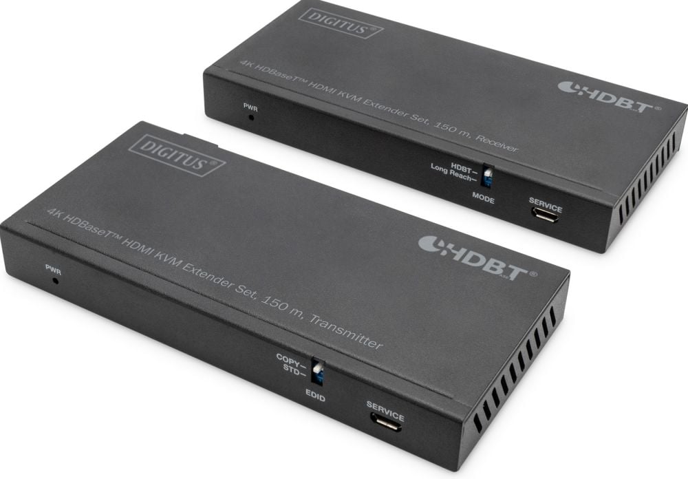 DIGITUS 4K HDBaseT HDMI KVM Extender Set USB 2.0 150m