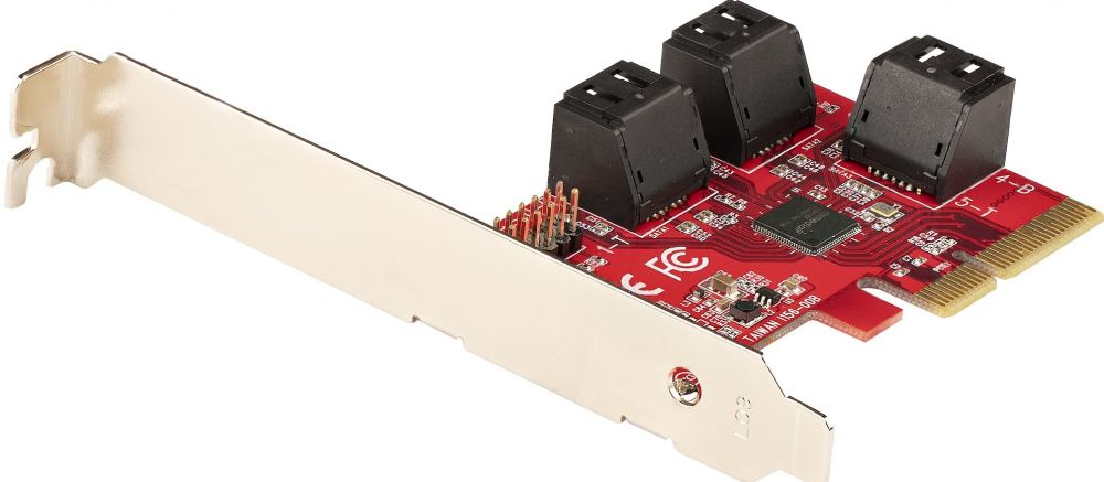 StarTech.com SATA PCIe Kaart, 6 Port PCIe SATA Uitbreidingskaart, 6Gbps, Low Profile Bracket, Stacked SATA Connectors, ASM1166 Non-Raid, PCI Express