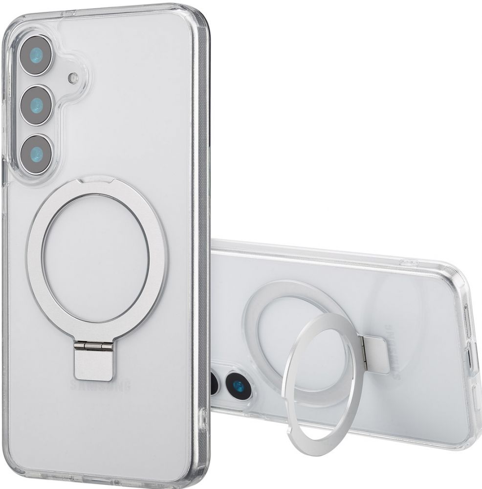 Accezz Ring Stand Backcover met MagSafe Samsung Galaxy S25 Plus - Transparant