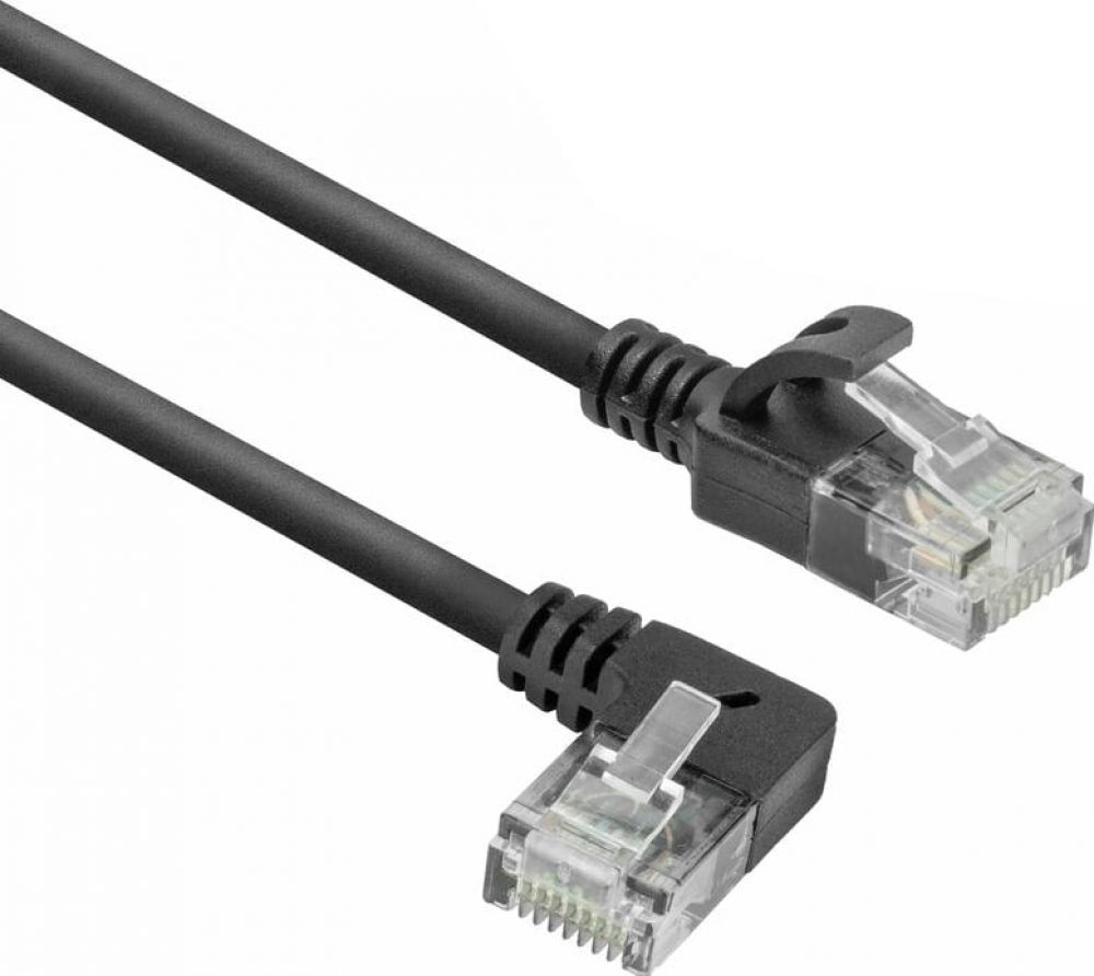 CAT6A U/UTP SLIM L-ANG BK 1.5M. 1 stk