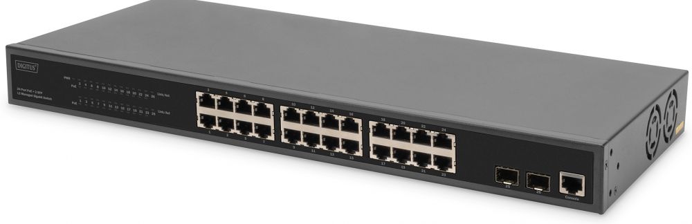 DIGITUS Switch 24 Port L2 Managed Gigabit Ethernet PoE