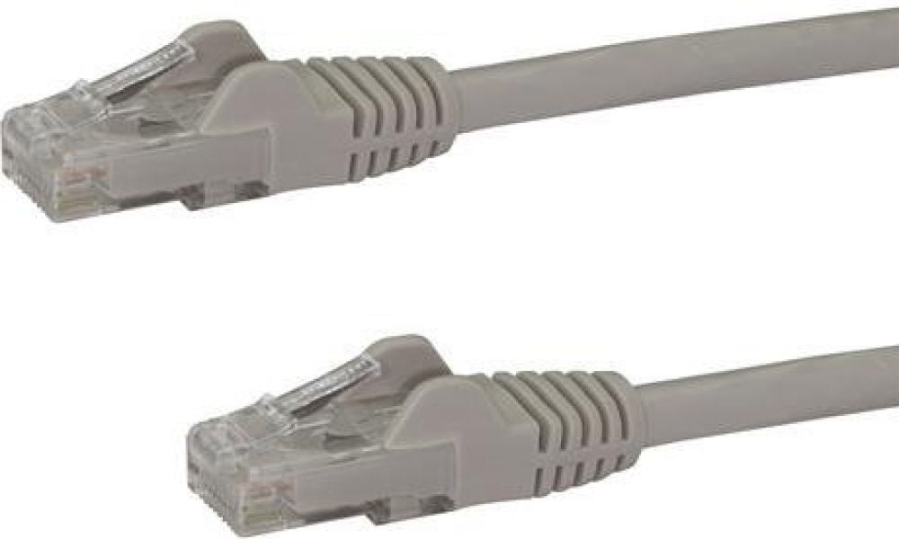 StarTech.com 7.5m CAT6 Ethernet Cable, 10 Gigabit Snagless RJ45 650MHz 100W PoE Patch Cord, CAT 6 10GbE UTP Network Cable wStrain Relief, Grey, Fluke