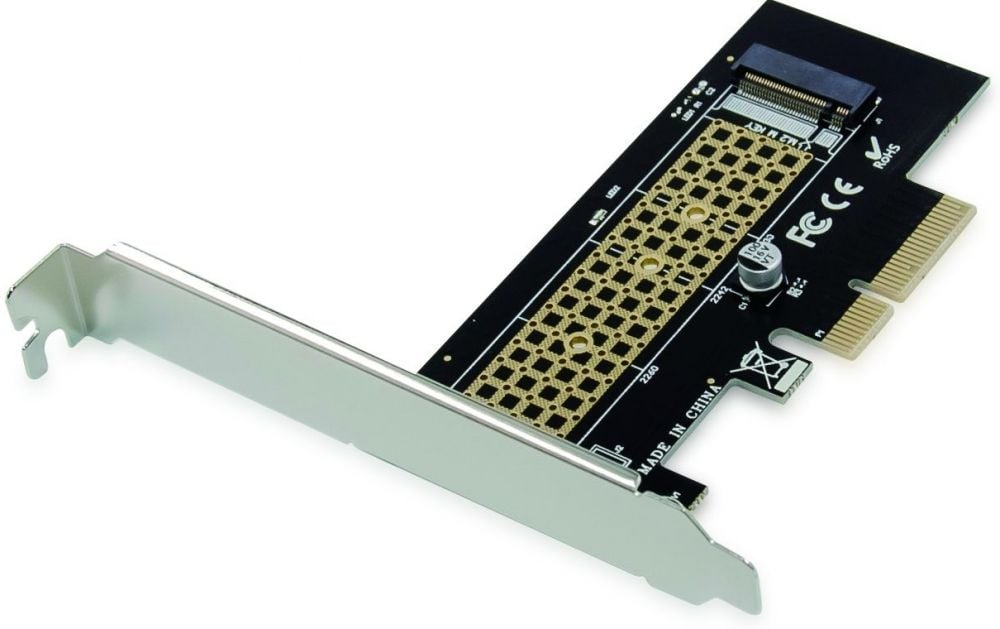 Conceptronic EMRICK05B – PCIe uitbreidingskaart – 1x M.2 NVMe – PCIe 3.0 x4 – 32 Gbps – M-key & B+M-key – low-profile bracket – passieve koeling –