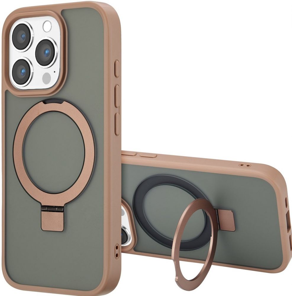 Accezz Ring Stand Backcover met MagSafe iPhone 16 Pro Max - Brown