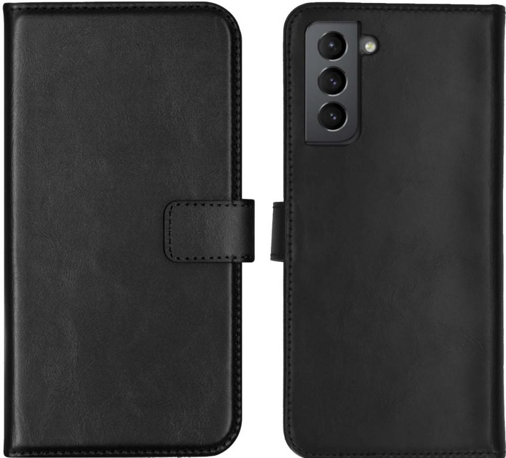 Selencia Echt Lederen Bookcase Samsung Galaxy S21 - Zwart