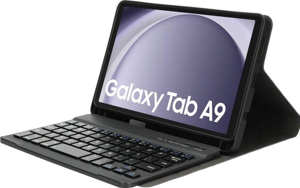 Case met uitneembaar toetsenbord Dit toetsenbord combineert drie producten in één. Zo heeft deze case een Bluetooth v3.0 toetsenbord gevoerd met PU