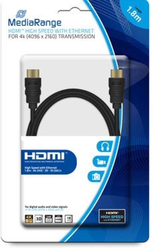 MediaRange HDMI HighSpeed Ethernet Anschlussk. 18Gibt/s 1,8m