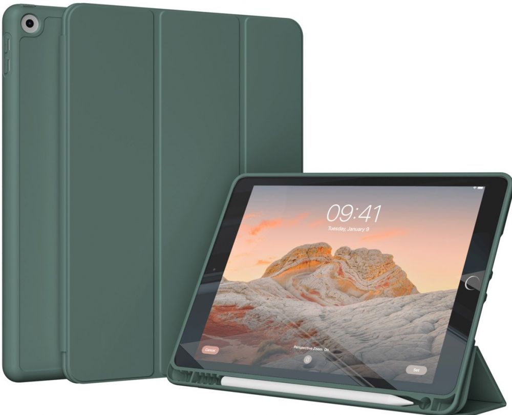 Accezz Smart Silicone Bookcase iPad 6 (2018) 9.7 inch / iPad 5 (2017) 9.7 inch - Donkergroen