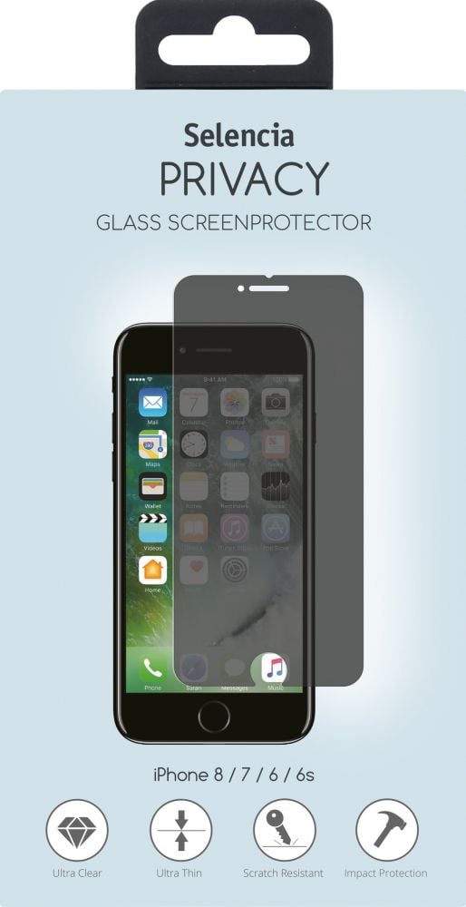 Selencia Gehard Glas Privacy Screenprotector iPhone 8 / 7 / 6s / 6