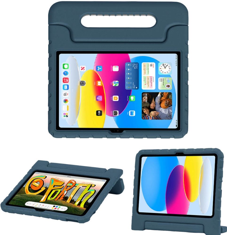 Accezz Kidsproof Backcover met handvat iPad 10 (2022) 10.9 inch - Donkerblauw