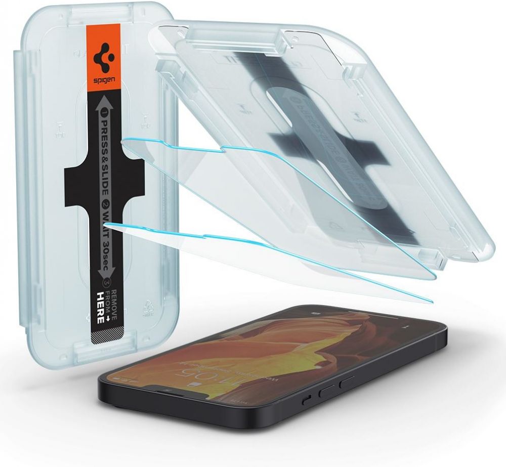 Spigen GLAS.tR EZ Fit - Schermbeschermer voor mobiele telefoon