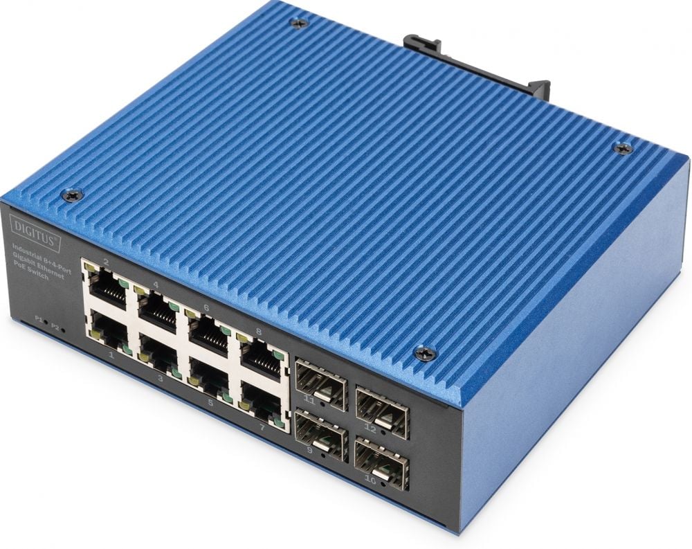 DIGITUS Switch 8+4 -Port Gigabit Ethernet PoE