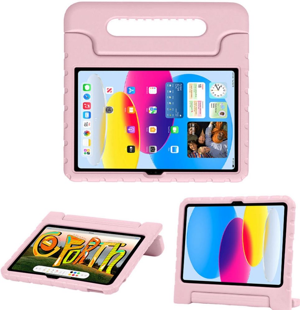 Accezz Kidsproof Backcover met handvat iPad 10 (2022) 10.9 inch - Lichtroze