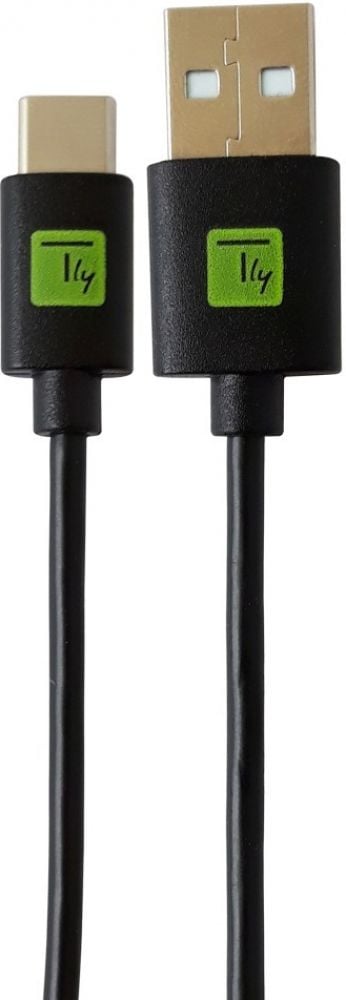 Techly USB2.0 Kabel ST Typ-A - ST Typ-C schwarz, 0,1m