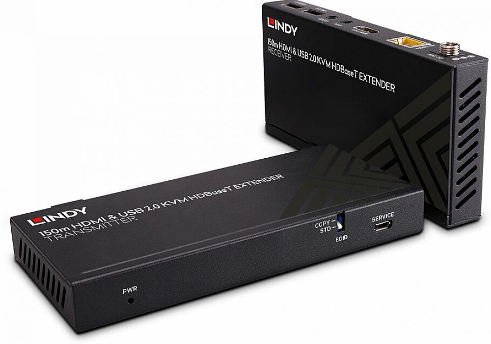 Lindy 150m Cat.6 HDMI 4K60, USB 2.0 & IR HDBaseT KVM Extender