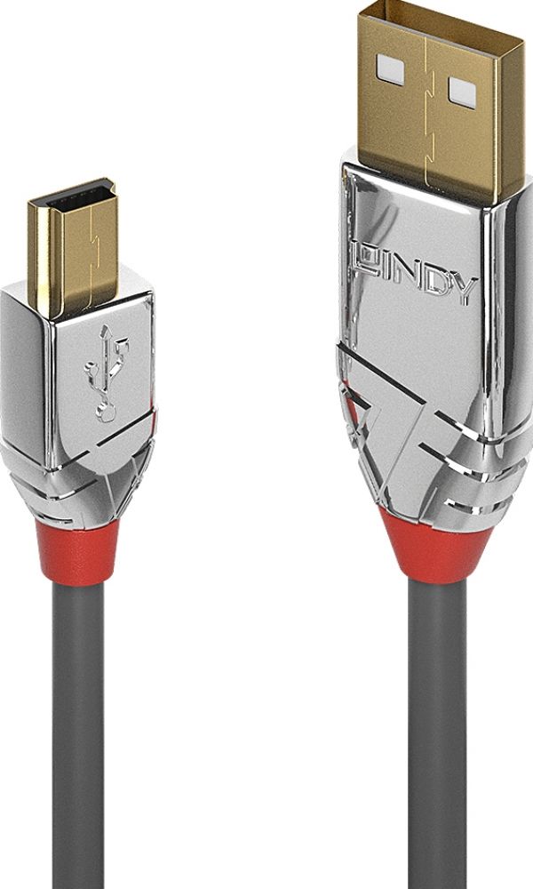 Lindy USB 2.0 Kabel Type A/Mini-B Cromo Line M/M 2m