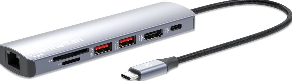 MANHATTAN 7-in-1 4K USB-C Dockingstation 1xHDMI 2xUSB 10Gb/s