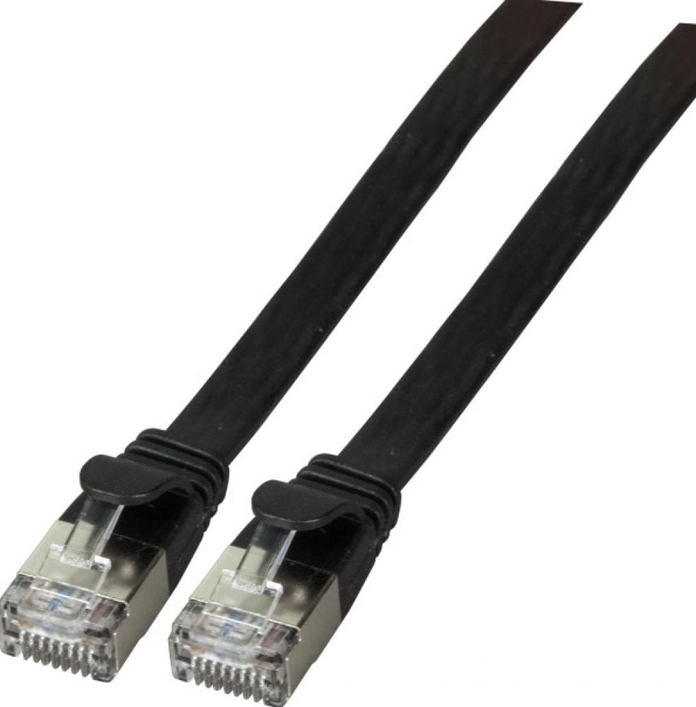 EFB RJ45 Flachpatchkabel U/FTP, Cat.6A, PVC, 1,5m, zwart