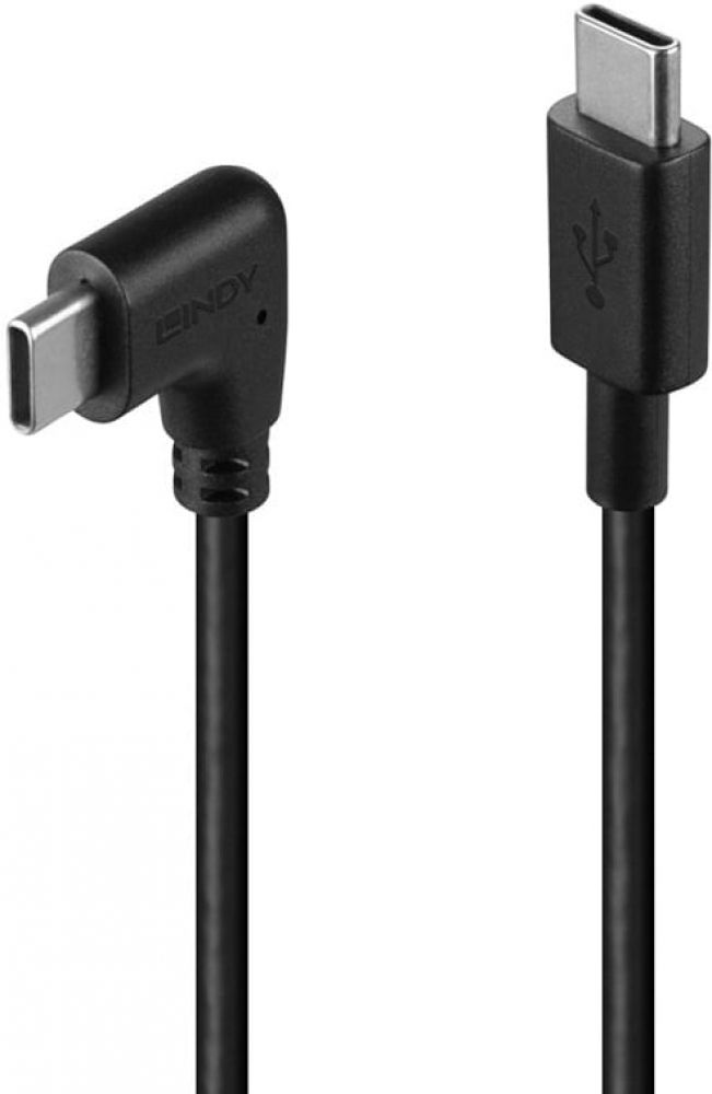 LINDY USB 2.0 Type C Kabel, 90° gewinkelt 1m
