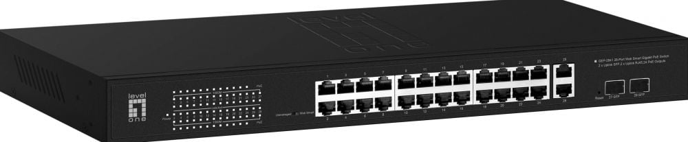 LevelOne Switch 28x GE GEP-2841 2xGSFP 370W 24xPoe