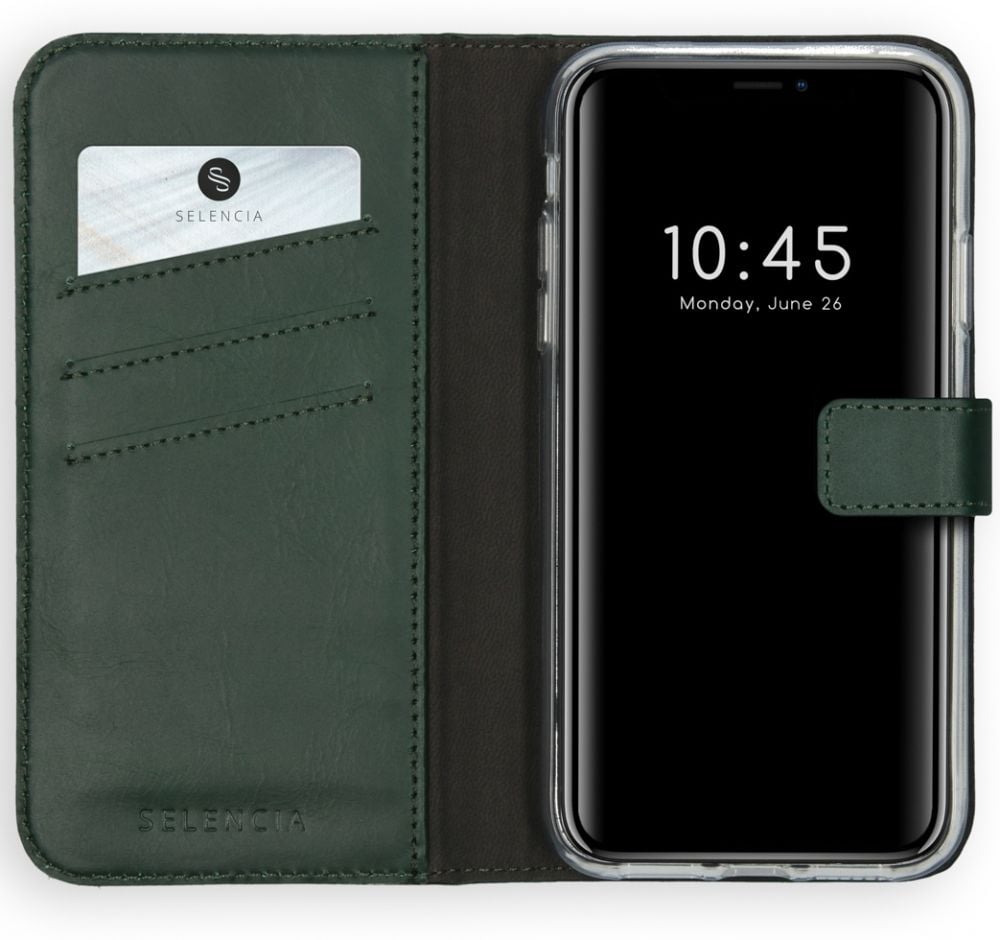 Selencia Echt Lederen Bookcase iPhone 11 - Groen