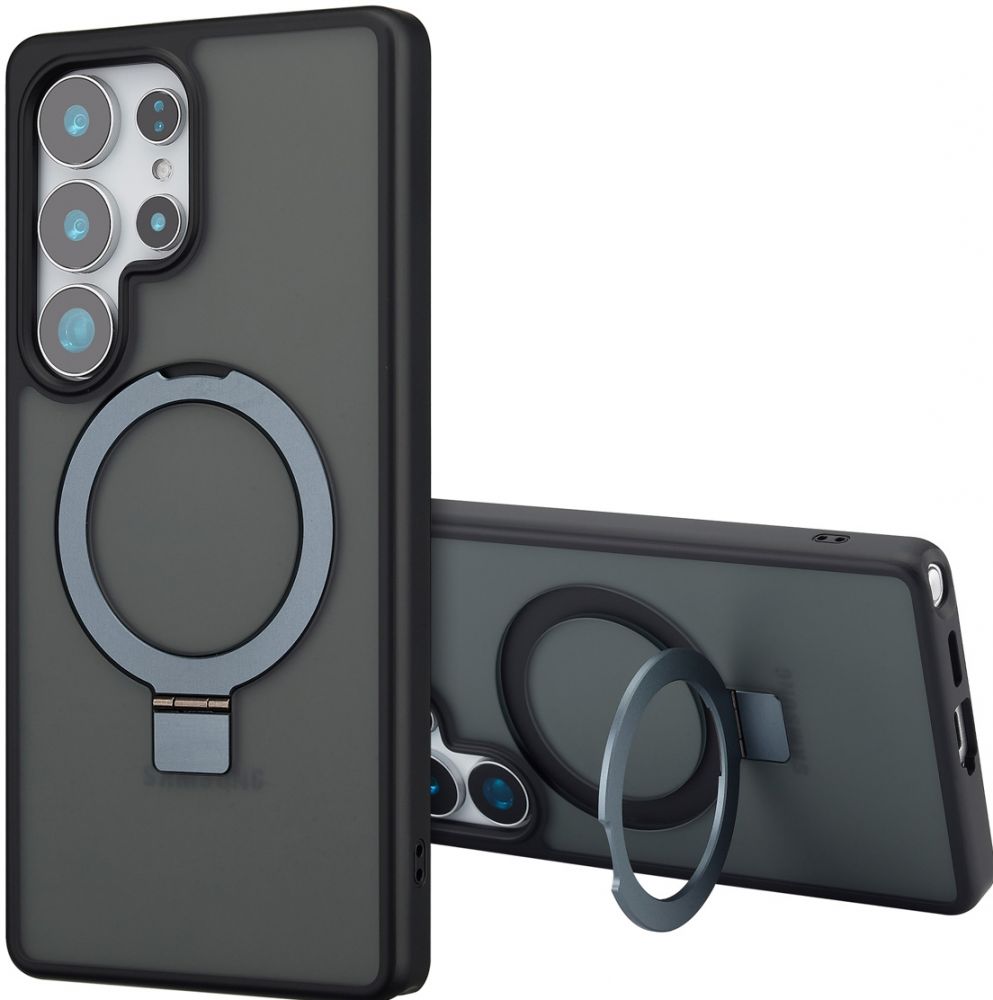 Accezz Ring Stand Backcover met MagSafe Samsung Galaxy S25 Ultra - Zwart