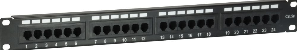 Equip Patchpanel 24x RJ45 Cat5e 19" 1HE zwart