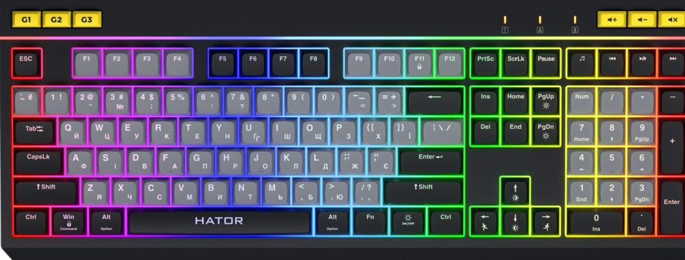 HATOR Icefall Zwart, grijs - Toetsenbord