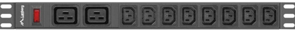 Lanberg PDU stekker omlijsting 19" 1U 16A 2fach C19 8 wegs IEC