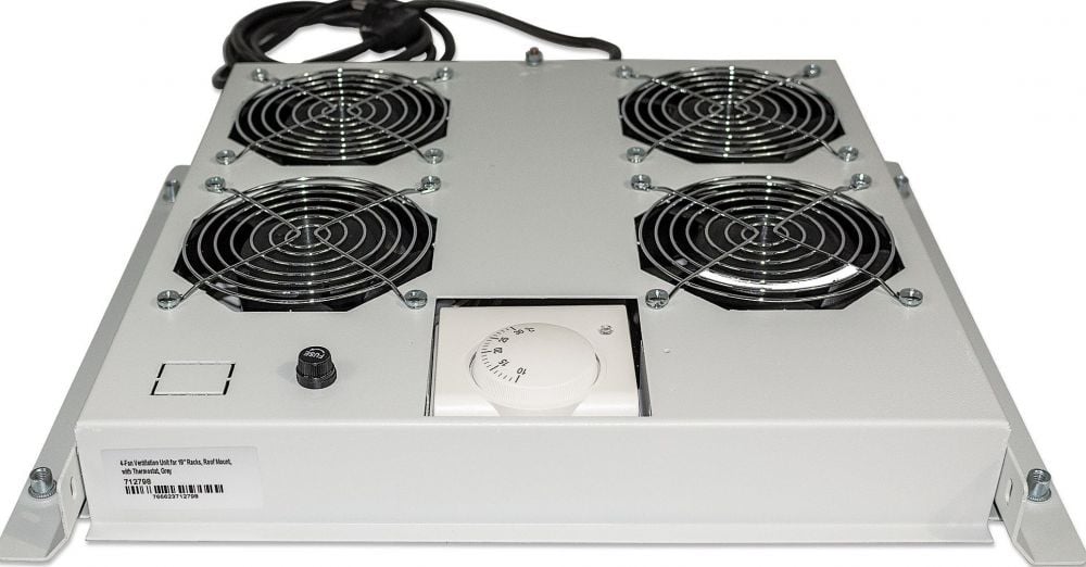 Ventilatorunit, 4 ventilatoren, Dakmontage, Thermostaat, Grijs
