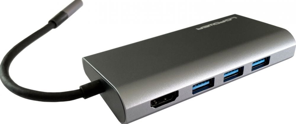 USB Hub LC-Power LC-HUB-MULTI-5  3USB3.2,USB-C,mSD,HDMI,SD,RJ-45