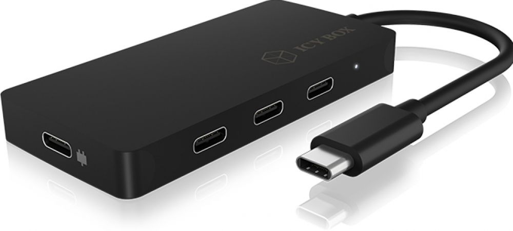RAIDSONIC USB Hub ICY BOX USB-C 4xPort Black 100W, Black, 10Gbit/s, USB-C 3.2