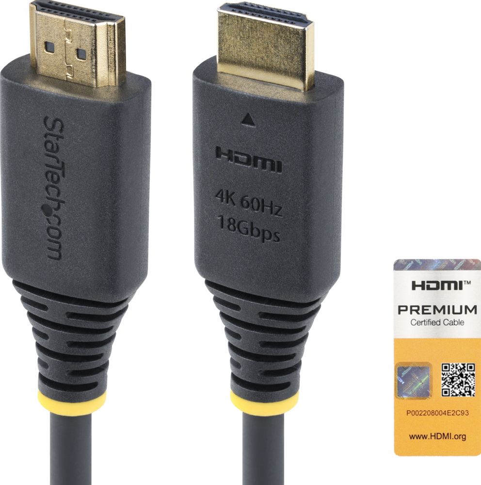 StarTech.com 1m (3.3ft) Premium Certified High Speed HDMI Cable, 4K60Hz - Hoogwaardige hoge snelheid